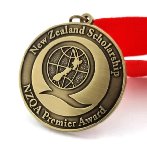 NZQA Premier Award Medal – 55mm, Antique Gold Finish
