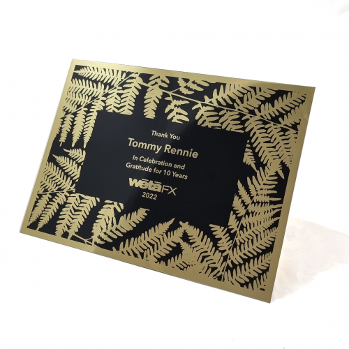 Engraved Plaque – Black and Gold Finish
