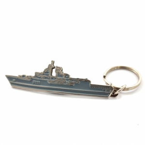 Ship Keychain / Keyring - Silver Finish, One Colour Enamel