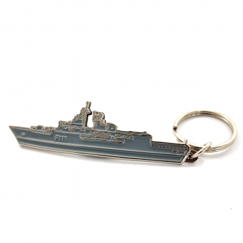 Ship Keychain / Keyring - Silver Finish, One Colour Enamel