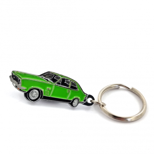 Green Car Keychain / Keyring – Engraved and Filled