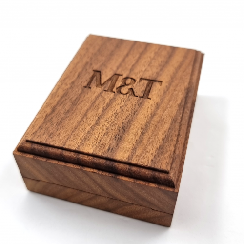 Engraved Wooden Badge Box
