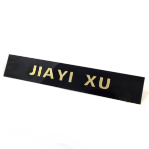 Engraved Name Plaque – Black and Gold Finish