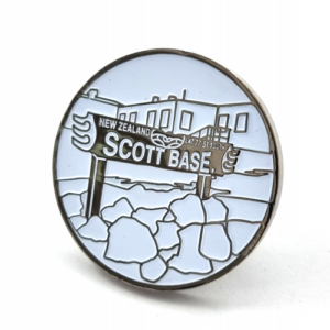 Scott Base Coin – 38mm, Black Nickel FInish, One Colour Enamel