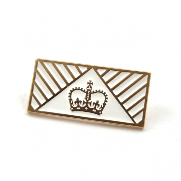 COVID-19 Award Badge - 32mm Lapel Pin, Satin Gold Finish, One Colour Enamel, Two Pins and Clutch