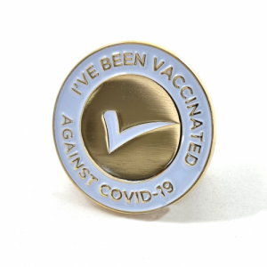 I'm Vaccinated Pin - 25mm, Bright Nickel Finish, One Colour Enamel, One Pin and Clutch