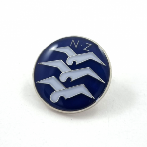 New Zealand Association of Women in Aviation Badge - 24mm, Bright Nickel Finish, One Colour Enamel, Brooch Fitting