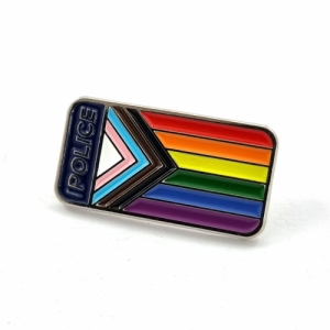 NZ Police Progress Pride Flag Pin - 26mm, Bright Nickel Finish, 5+ Colour Enamel, One Pin and Clutch