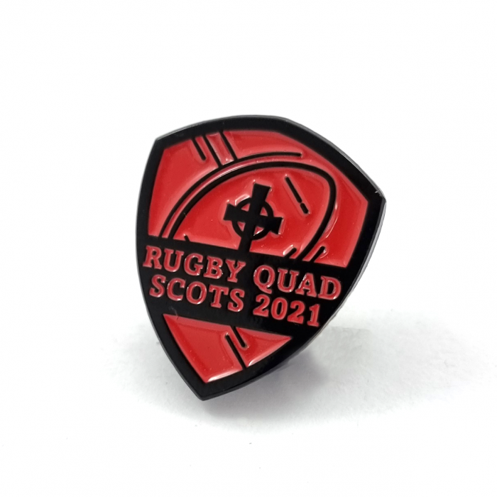 Scots College School Rugby Pin - 25mm, Black Dye Finish, One Colour Enamel, One Pin and Clutch