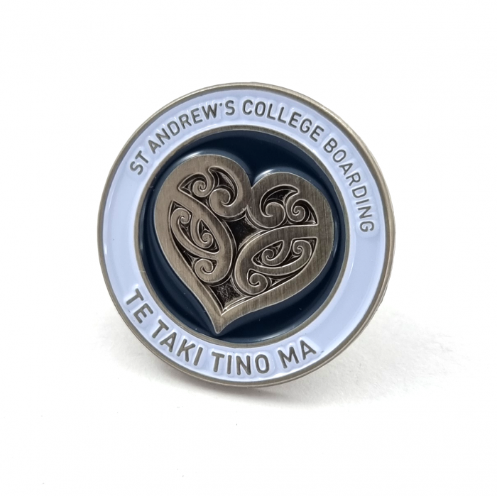 St Andrews College Boarders Badge - 25mm, Bright Nickel Finish, Two Colour Enamel, One Pin and Clutch