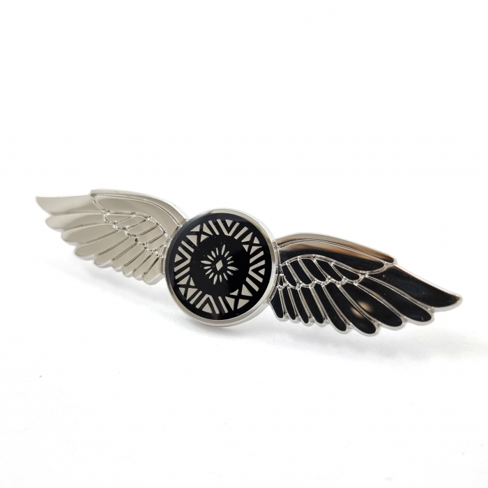 Fiji Airways Wings - 75mm, Chrome Finish, One Colour Enamel, Two Pins and Deluxe Clutch