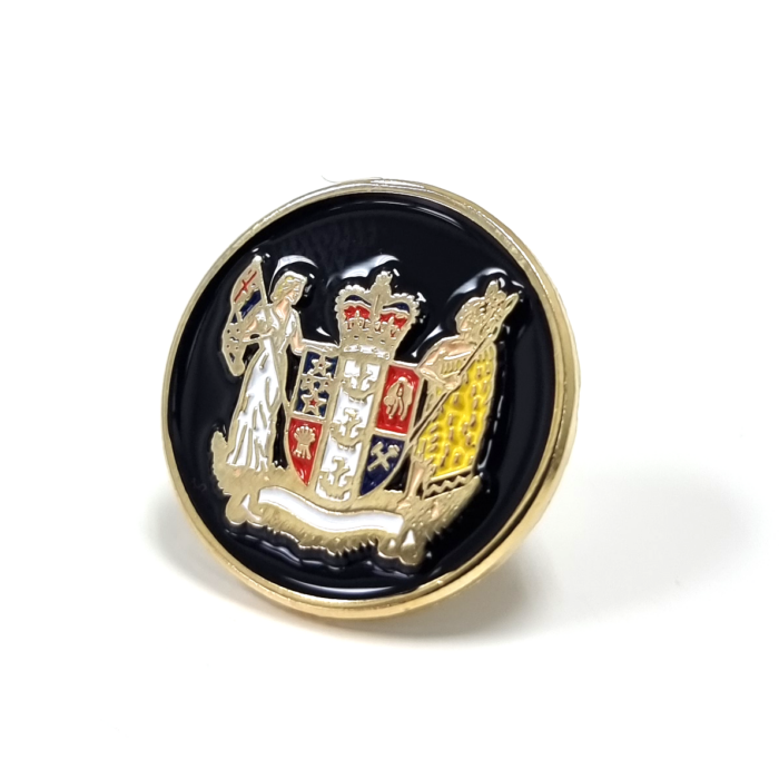 Coat of Arms Pin - 20mm, Gold Finish, 5+ Colour Enamel, One Pin and Clutch
