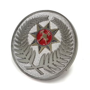 Fire and Emergency NZ Deployment Coin - 45mm, Bright Nickel Finish, Three Colour Enamel
