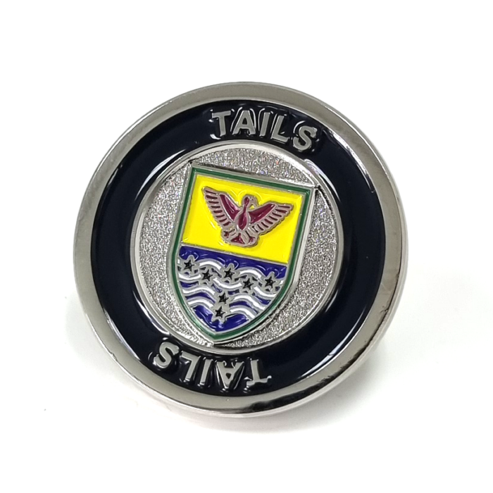 Northern Districts Cricket Association Umpires Coin - 30mm, Nickel Finish, 5+ Colour Enamel