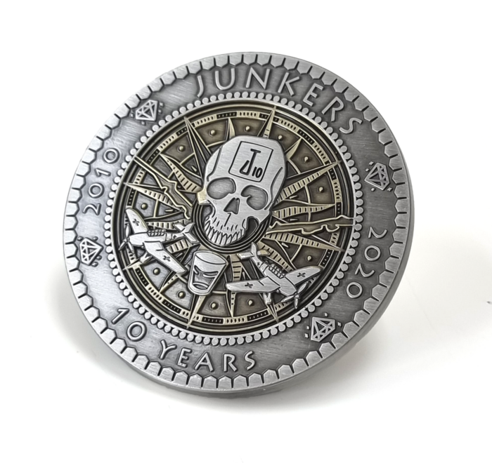 Junkers Coin - 55mm, Antique Gold and Silver Finish