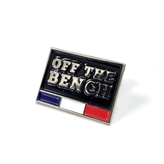 Off the Bench Pin - 25mm, Nickel Finish, Four Colour Enamel, Two Pin and Clutch