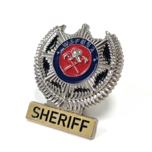 WSFBSA Sheriff Badge - Silver and Gold Finish, Three Colour Enamel
