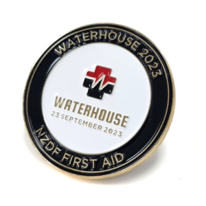 NZDF Waterhouse Coin - 45mm, Gold Finish, Three Colour Enamel