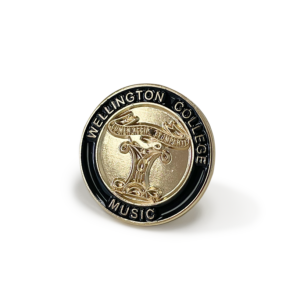 Wellington College Music Badge - 23mm, Gold Finish, One Colour Enamel, One Pin and Clutch