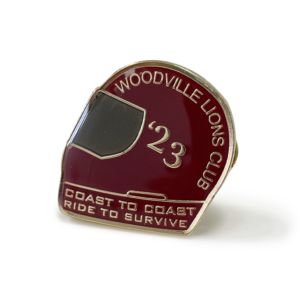 Coast to Coast 2023 Badge - 35mm, Gold Finish, Two Colour Enamel, Two Pin and Clutch