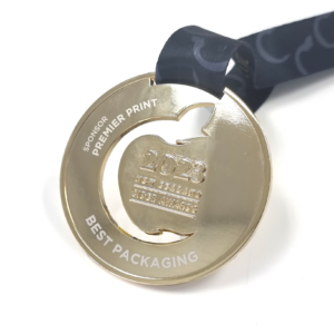 Cider Awards 2023 Medal - 75mm, Bright Gold Plated, No Colour Enamel, Loop Ribbon Fitting