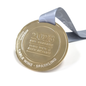 Fruit Wine and Mead 2023 Medals - 75mm, Bright Gold Plated, No Colour Enamel, Loop Ribbon Fitting
