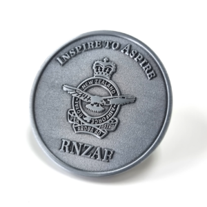 RNZAF PTI Coin - 40mm, Antique Nickel Plated No Colour Enamel, No Fitting