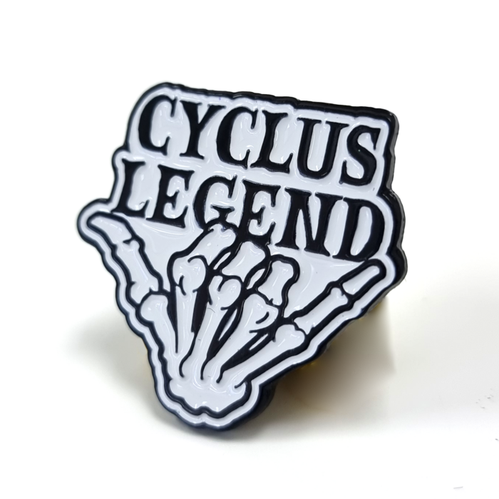 Cyclus Legend Pin - 30mm, One Colour Enamel, Black Dye Finish, 1 Pin and Clutch Fitting