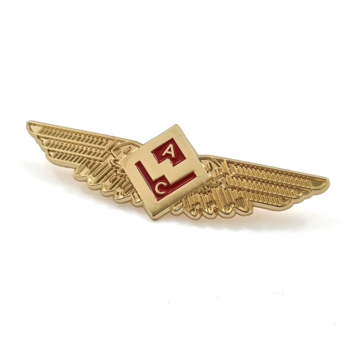 AC Pin - 70mm, 1 Colour Enamel, 2 Pins and CLutch Fitting, Gold Plated