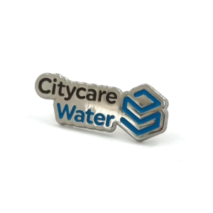 Citycare Water Pin - 30mm, 2 Colour Enamel, 2 Pins and Clutch Fitting, Bright Nickel Plated