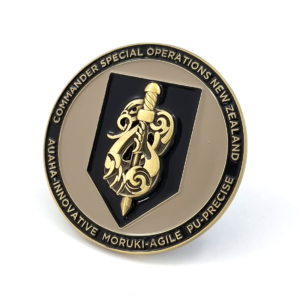 Commander Special Opperations NZ Coin - 65mm, 2 Colour Enamel, Gold Plated