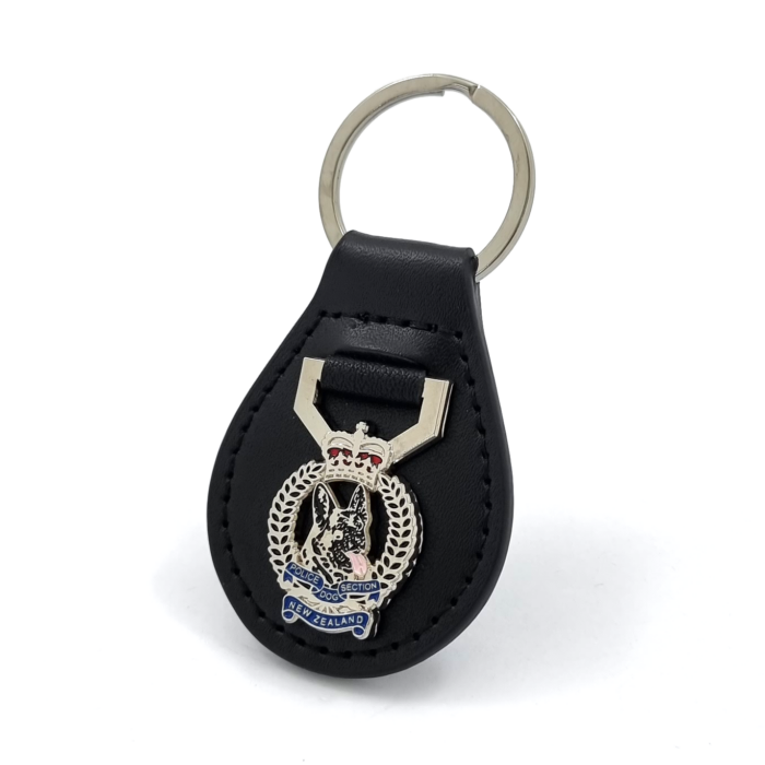 K9 Key Ring - 60mm, 25mm Key Ring Fitting, 3 Colour Enamel, Bright Nickel Plated