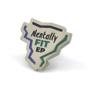 Mentally Fit EP Pin - 25mm, 3 Colour Enamel, 1 Pin and Clutch Fitting, Bright Nickel Plated