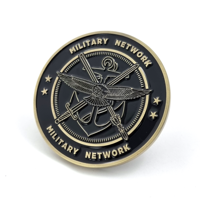 NZIC Military Network Coin - 65mm, 2 Colour Enamel, Brass Plated