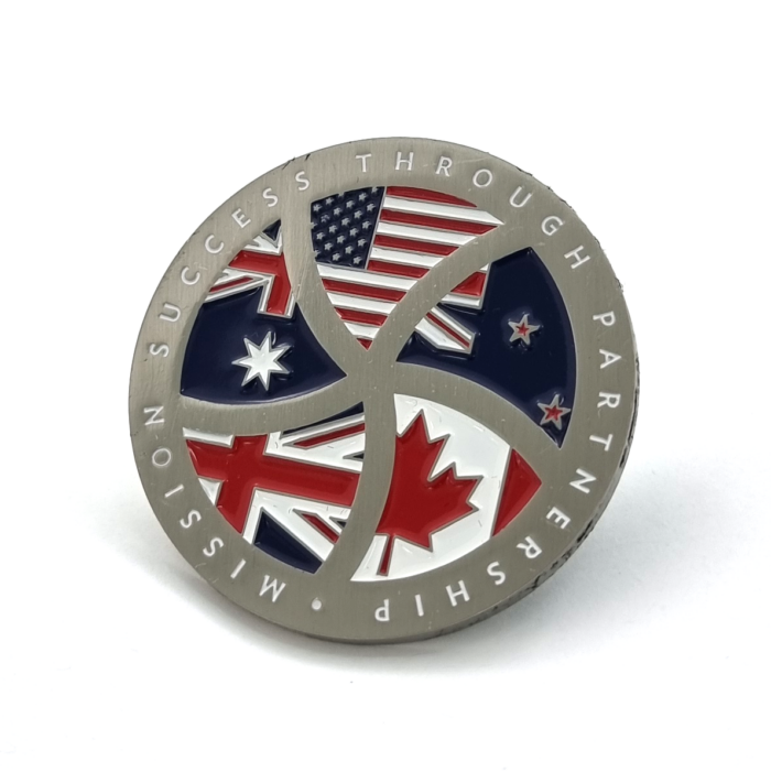 NZIC Coin - 45mm, Bright Nickel Plated, 4 Colour Enamel