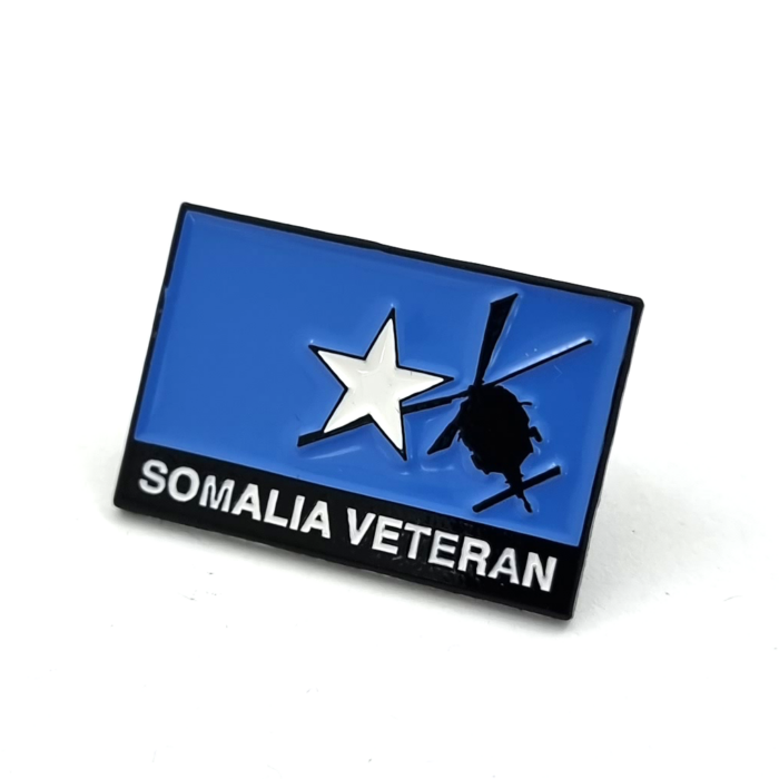 Somalia Veteran - 30mm, 2 Colour Enamel, Brooch Fitting, Black Dye Plated