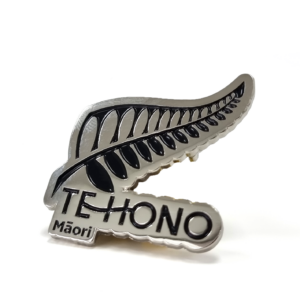 Te Hono Pin - 35mm, 1 Colour Enamel, Brooch Fitting, Bright Nickel Plated