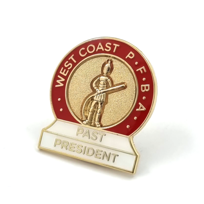 West Coast PFBA - 25mm, 2 Colour Enamel, Epoxy Resin, 1 Pin and Clutch Fitting, Gold Plated