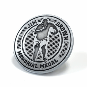 Jim Brown Memorial Coin - 45mm, No Colour Enamel, No Fitting, ANtique Nickel plated