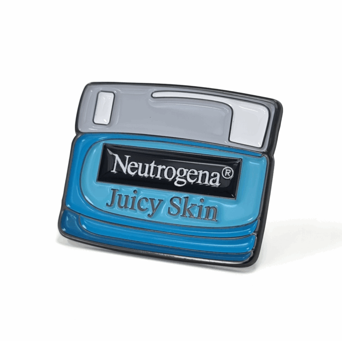 Neutrogena pin - 33mm, 6 Colour Enamel, Brooch Fitting, Black Nickel Plated