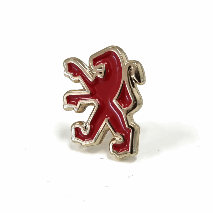 Peugeot Pin - 17mm, 1 Colour Enamel, 1 Pin and Clutch Fitting, Gold Plated