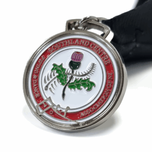 Southland Centre Piping and Dancing Medal - 30mm, 5 Colour Enamel, V-Neck Ribbon Fitting, Bright Nickel Plated