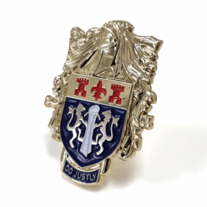 Tawa College Prefect Badge - 30mm, 3 Colour Enamel, Brooch Fitting, Gold Plated