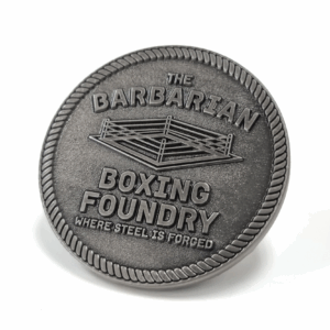 The barbarian Boxing Foundation Coin - 45mm, No Colour Enamel, No FItting, Antique Nickel Plated