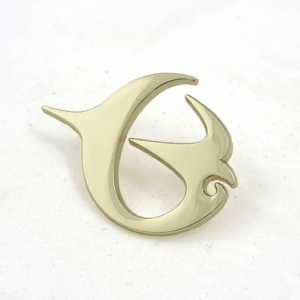 Wellington Airport Pin - 30mm, No Colour Enamel, 2 Pin and Clutch Fitting, Gold Plated