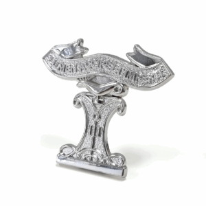 Wellington College Prefect Badge - 34mm, No Colour Enamel, 2 Pins and Clutch Fitting, Bright Nickel Plated