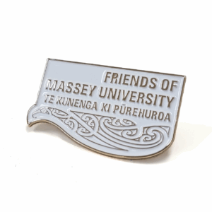 Massey University Pin - 40mm, 1 Colour Enamel, 2 Pins and Clutch Fitting, Gold Plated