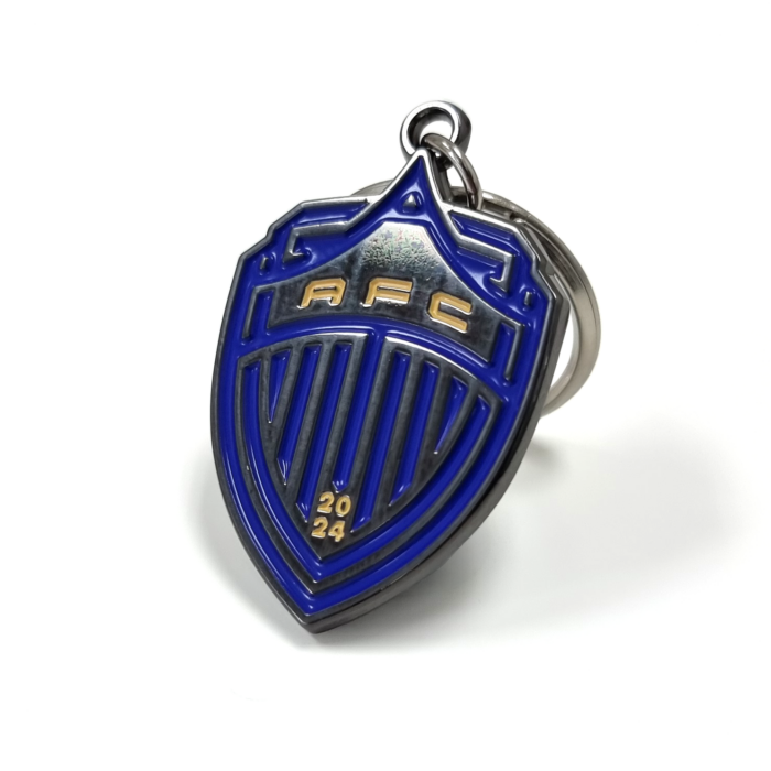 Auckland FC Keyring - 40mm, 1 Colour Enamel, 25mm Keyring Fitting, Black Nickel Plated