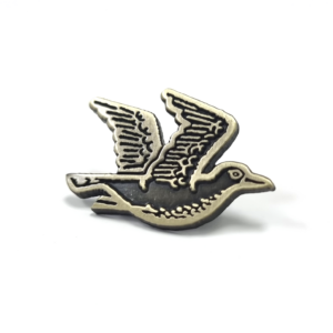 Boomrock Pin - 30mm, No Colour Enamel, Brooch Fitting, Antique Brass Plated