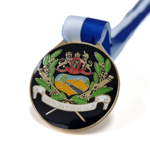 Head of Yarra Medal - 57mm, 5+ Colour Enamel, V-Neck Ribbon Fitting, Gold Plated